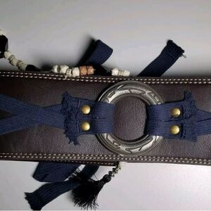 Disney Men's Belt with Navy and Brown Design